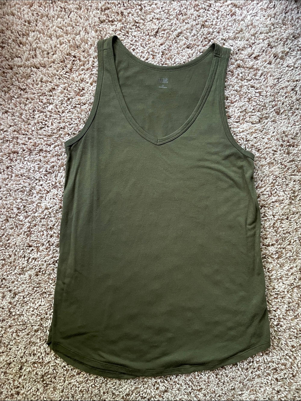 a.n.a Olive Green V-Neck Tank Top